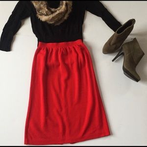 Red Pencil Skirt, Vintage